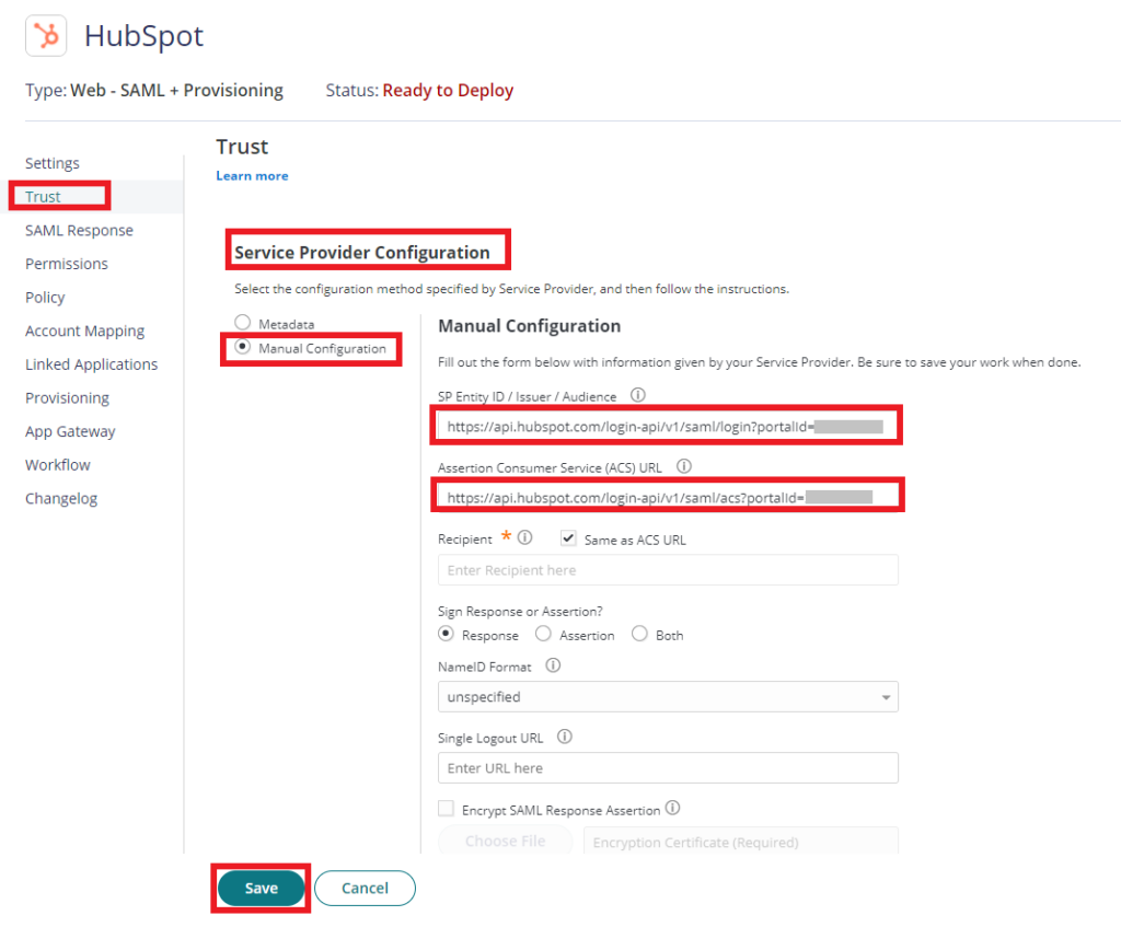 Enable SAML for HubSpot – Practice Protect Support